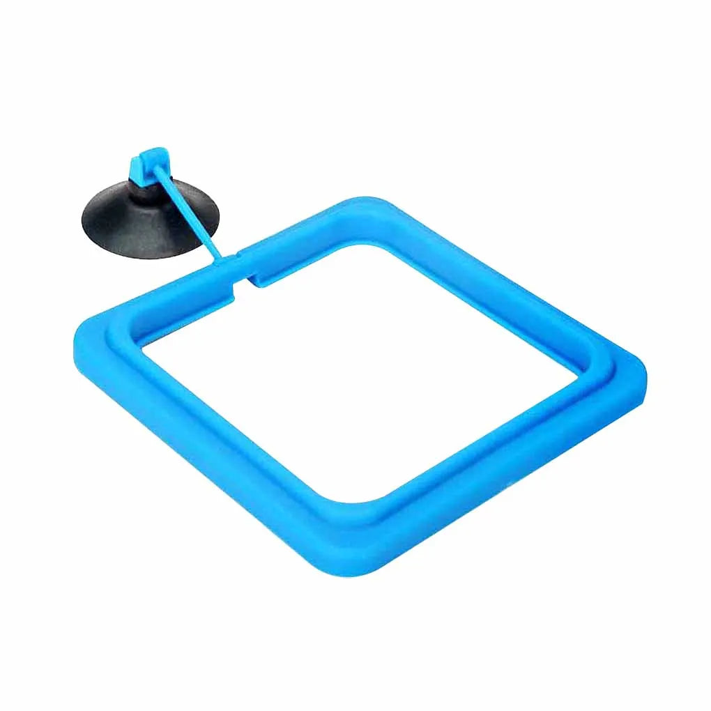 Aquarium Feeding Ring Fish Tank Station Floating Food Tray Feeder Square Circle Accessory Fish Food Feeder Suction Cup black