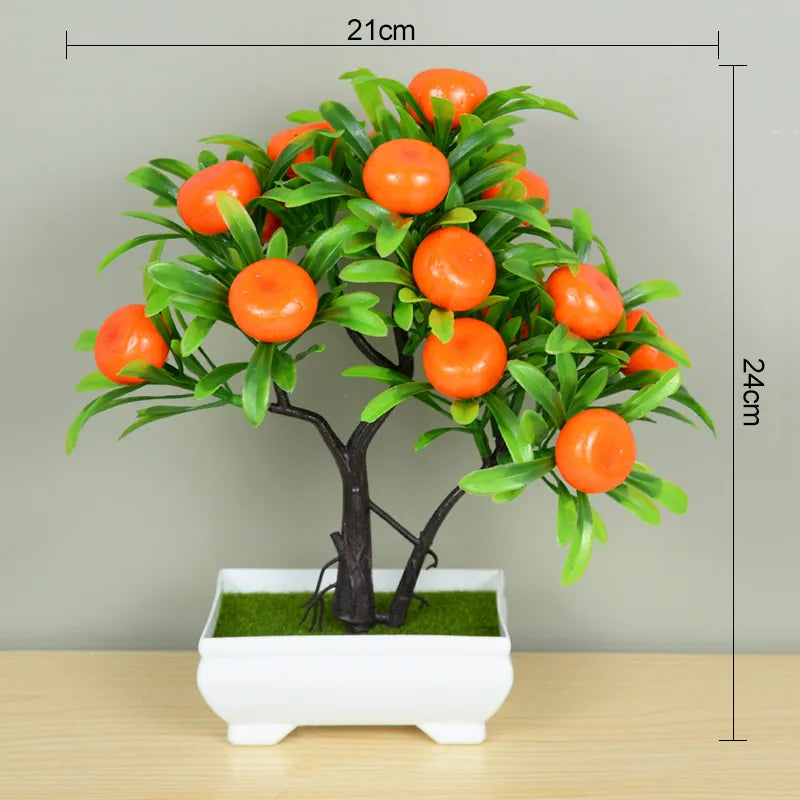 Artificial Plants Bonsai Small Tree Pot Fake Plant Flowers Potted Ornaments For Home Room Table Decoration Hotel Garden Decor