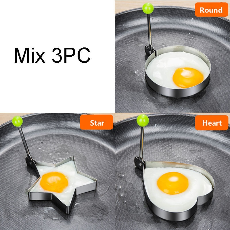 Stainless Steel 5Style Fried Egg Pancake Shaper Omelette Mold Mould Frying Egg Cooking Tools Kitchen Accessories Gadget Rings