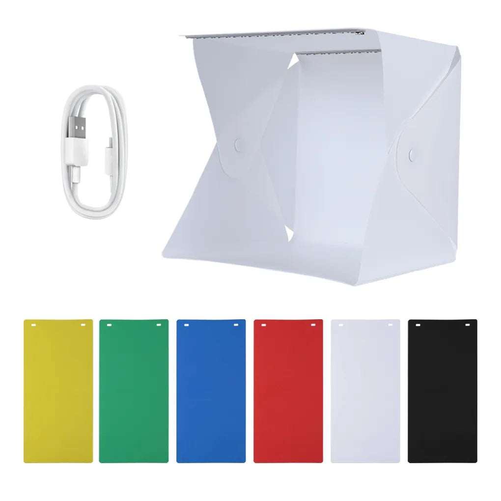 Portable Folding Lightbox Photography LED Light Room Photo Studio Light Tent Soft Box Backdrops Photobox for DSLR Camera