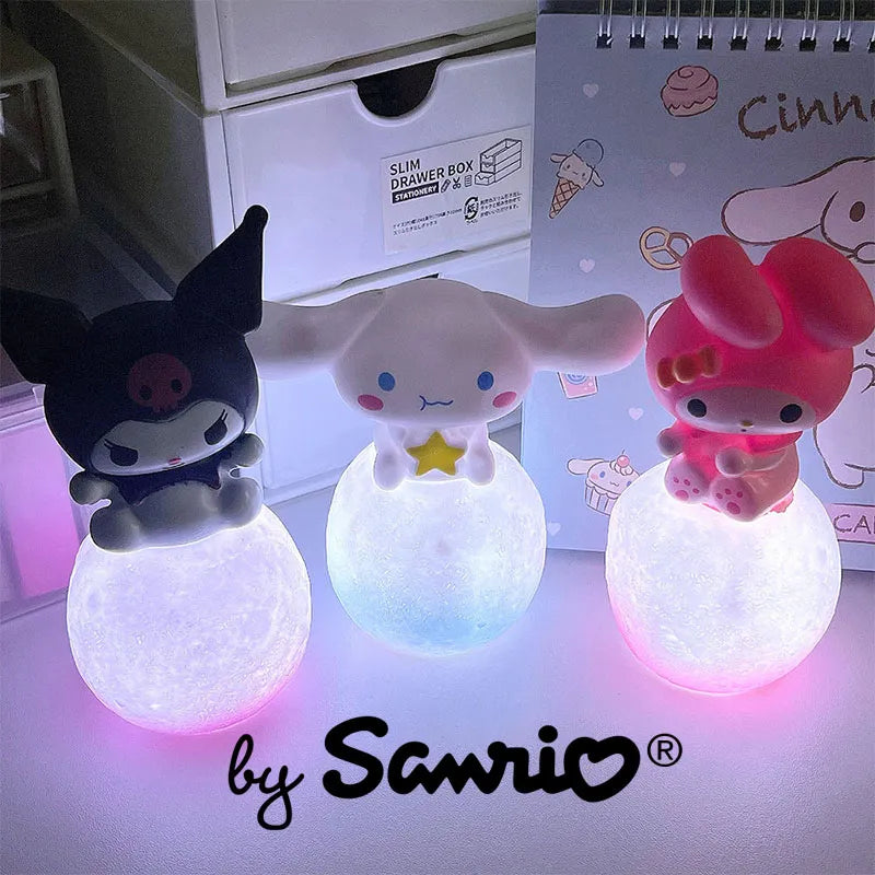 Sanrio Hello Kitty Kuromi Cinnamoroll Night Light Glowing Children Toy Bedside Lamp Anime Kawaii Cute Children Kid Present Gifts