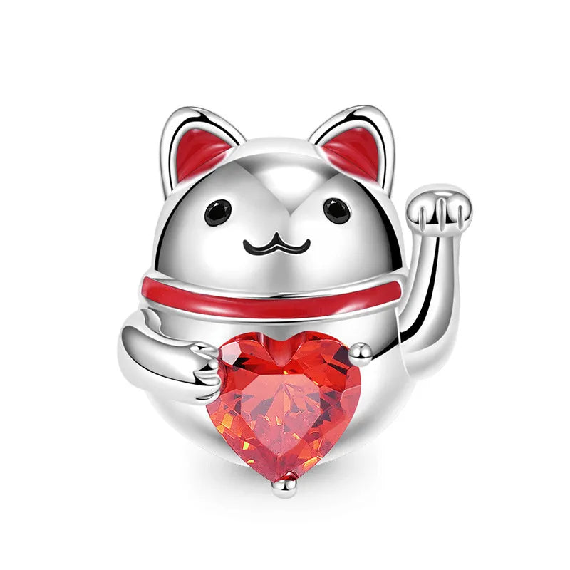 Authentic 925 Sterling Silver Pet Cat Dangle Charm Kitten Bead Fit Original Pandora Bracelet Necklace Jewelry For Women Gift