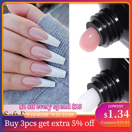 UR SUGAR 15ml Nail Extension Gel Soak Off UV LED Acrylic Crystal White Clear Nude Gel Nail Polish UV Construction Gel