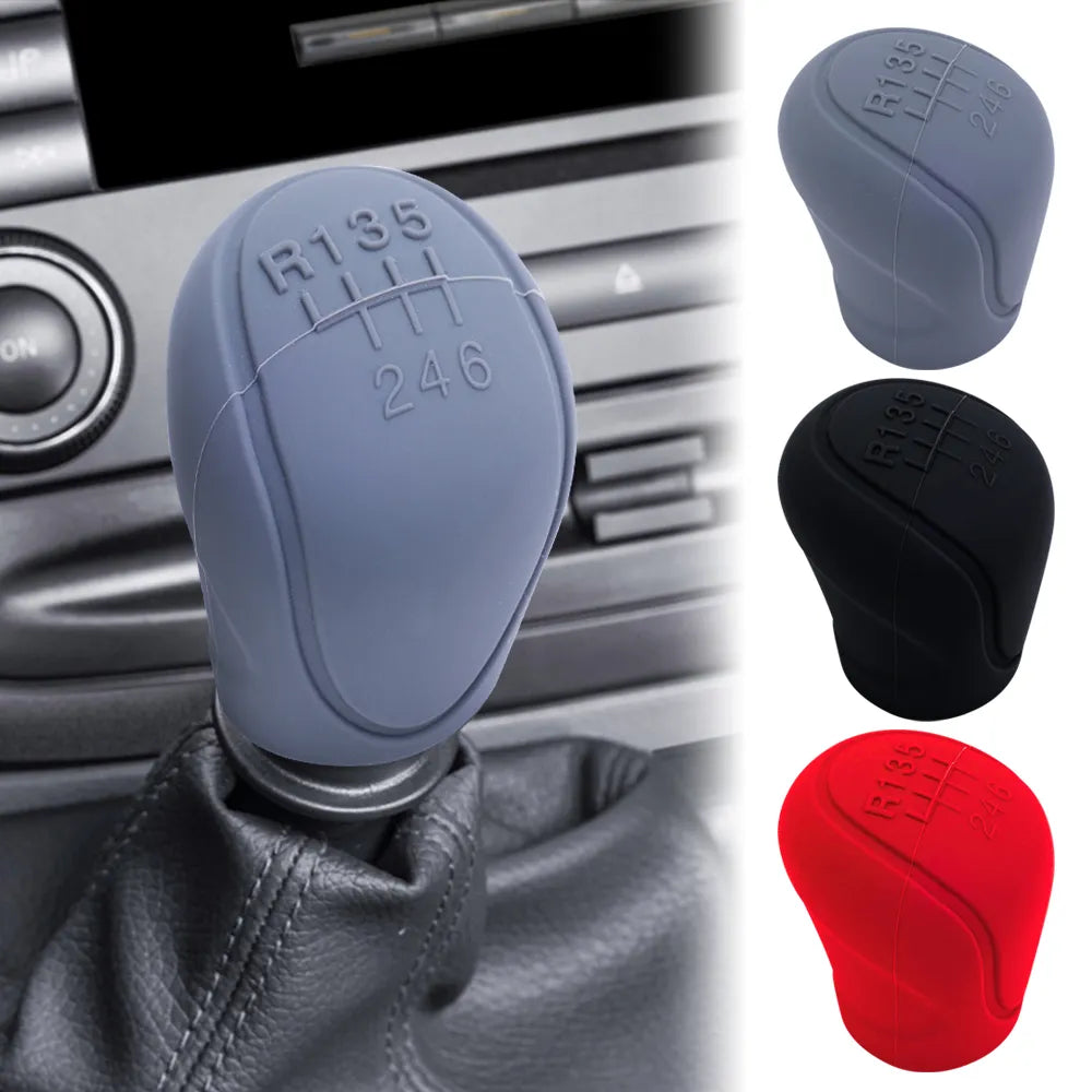 Car Silicone Gear Shift Knob Cover Gear Shift Non-Slip Grip Handle  Protective Covers Manual 6-speed Car Interior Accessories