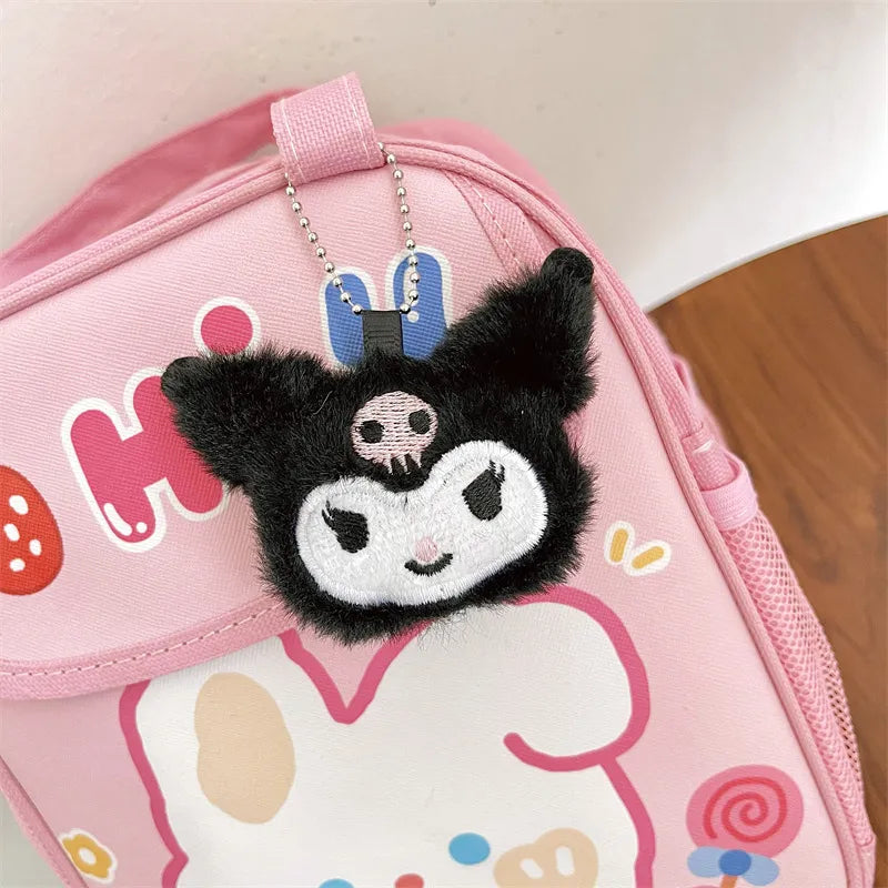 Sanrio Plush KeyChain Purse Bag Hello Kitty Doll keyring Anime Stuffed Backpack Pendant Melody Cinnamoroll Cute Wallet Girl Toy