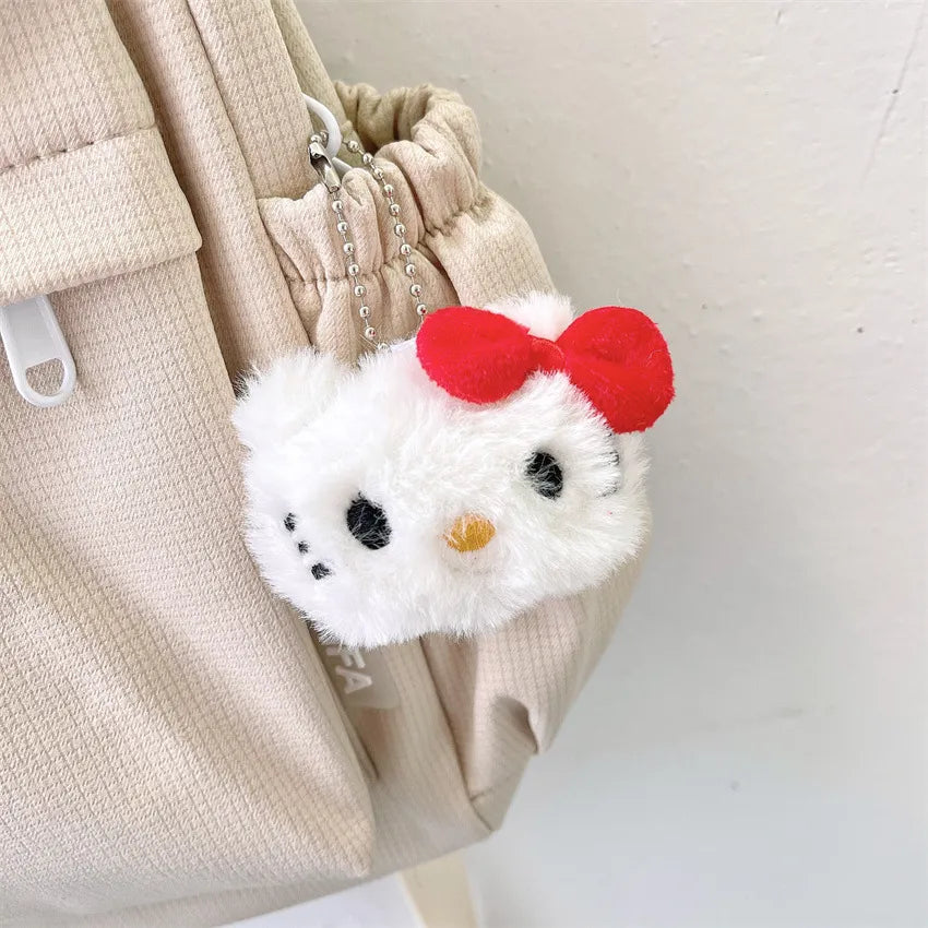 Sanrio Plush KeyChain Purse Bag Hello Kitty Doll keyring Anime Stuffed Backpack Pendant Melody Cinnamoroll Cute Wallet Girl Toy