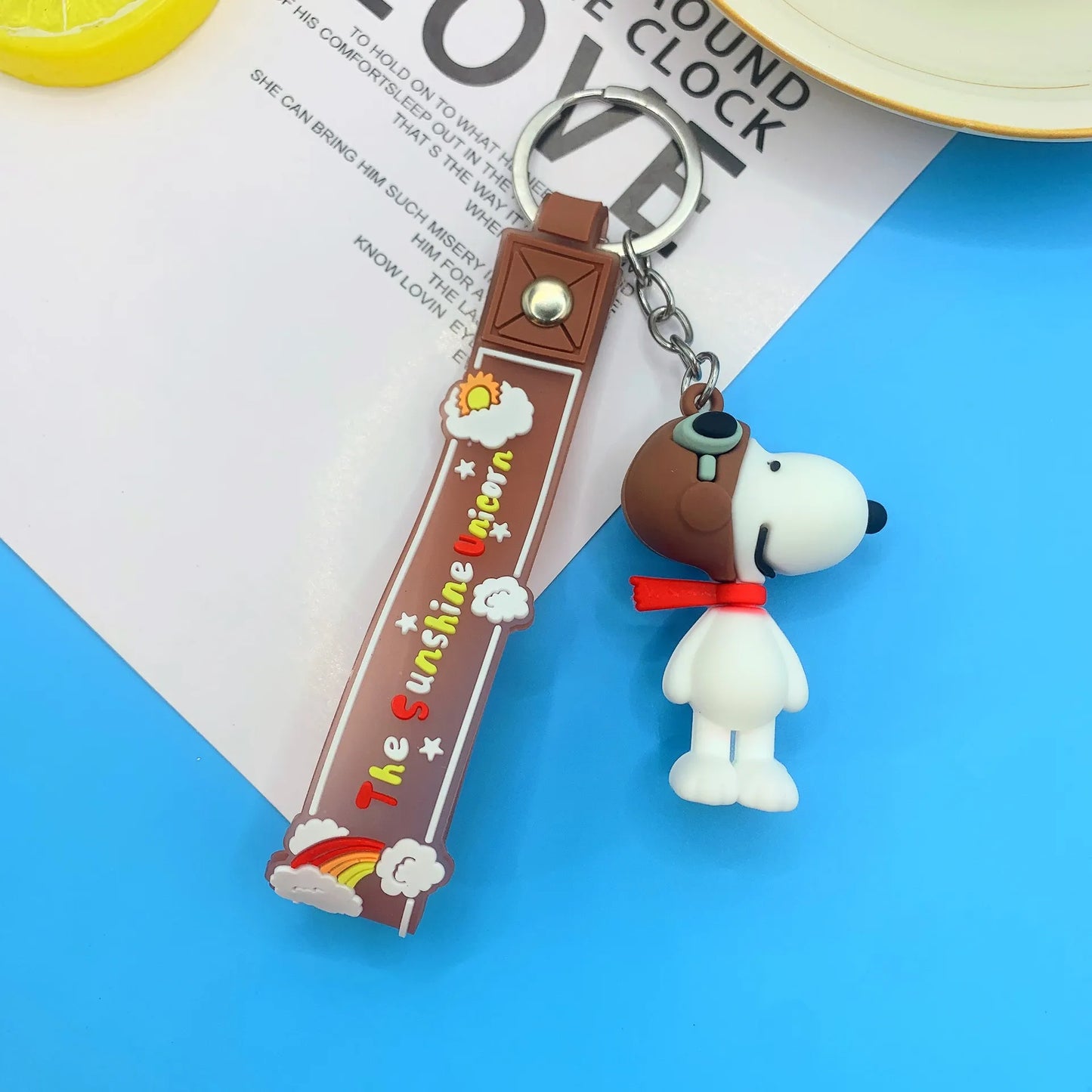 Kawaii Snoopy Charlie Brown Plushie Cartoon Cute Dolls Ins Pvc Bag Charm Keychain Anime Plush Toys for Girl Birthday Gift