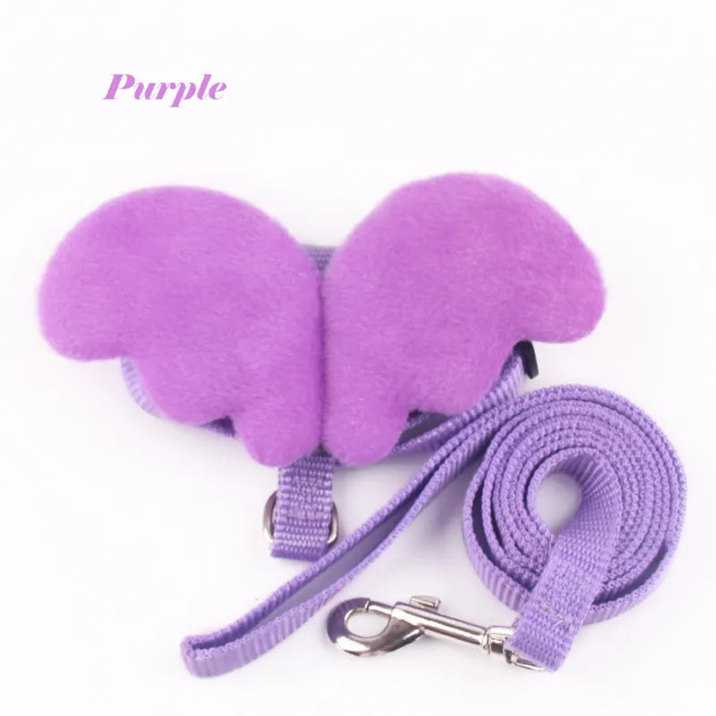 Cute Angel Wing Pet Rabbit Harness and Leash for Cats Rabbits Personalized Rabbit Harnesses Bunny Accessories Hamster Clothes