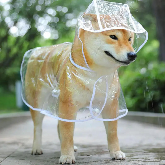 Pet Dog Puppy Transparent Rainwear Raincoat Pet Hooded Waterproof Jacket Clothes Soft PVC Raincoat Suitable For Small Dogs