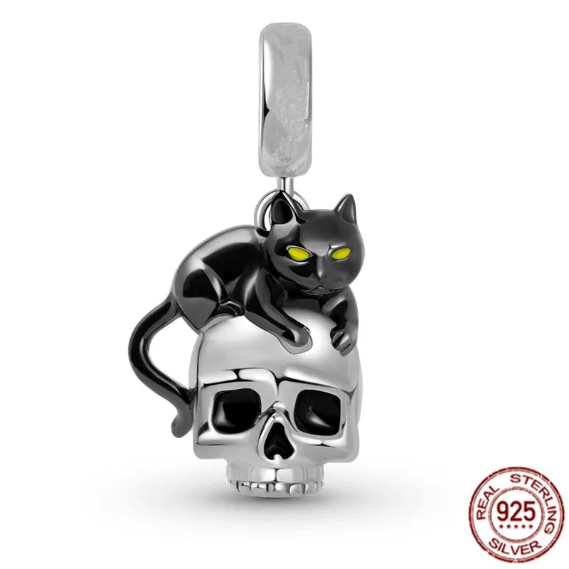 Authentic 925 Sterling Silver Pet Cat Dangle Charm Kitten Bead Fit Original Pandora Bracelet Necklace Jewelry For Women Gift