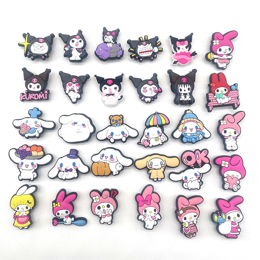 1pcs Cartoon Sanrio Series Shoe Charms DIY Accessories My Melody Cinnamoroll  Kuromi Sandals Decorate for Crocs Jibz Kids Gifts