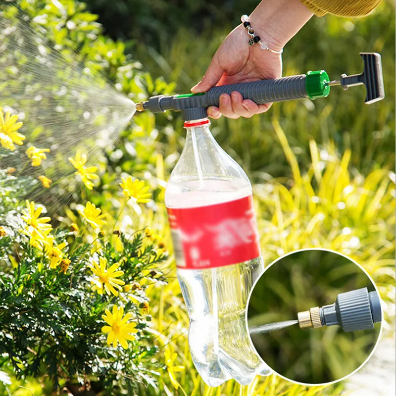 High Pressure Air Pump Manual Sprayer Adjustable Drink Bottle Spray Head Nozzle Garden Watering Tool Sprayer Agriculture Tools