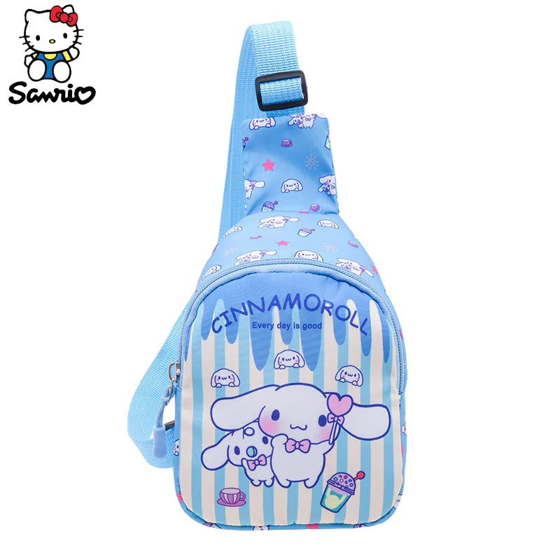 Fashion Sanrio Coin Purse Cinnamoroll Bag Children Chest Bag Kuromi Crossbody Boy Girl Hello Kitty Messenger Bag Pochacco Pouch