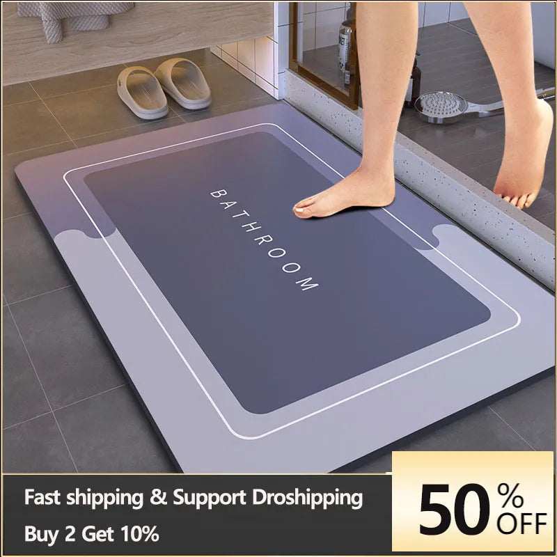 Bath Mat Super Absorbent Non Slip Bath Bathroom Rug Quick Drying Bath Shower Rug Kitchen Entrance Door Mats Home Floor Mat