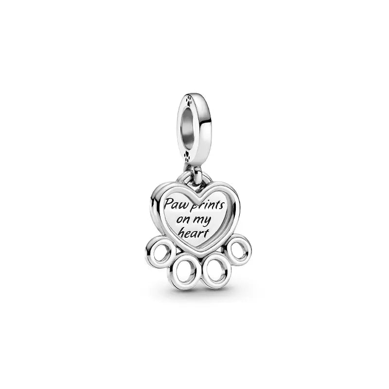 Authentic 925 Sterling Silver Pet Cat Dangle Charm Kitten Bead Fit Original Pandora Bracelet Necklace Jewelry For Women Gift