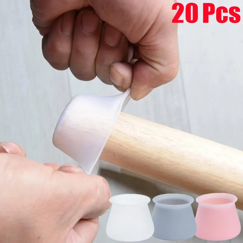 20Pcs PVC Furniture Legs Protection Cover Table Feet Pad Floor Protector For Chair Leg Floor Protection Anti-slip Table Legs Pad