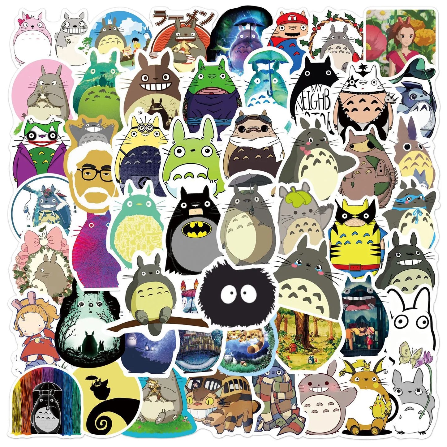 10/50/54/100Pcs Japanese Anime Stickers Ghibli Hayao Miyazaki Totoro Spirited Away Princess Mononoke KiKi Stationery Sticker