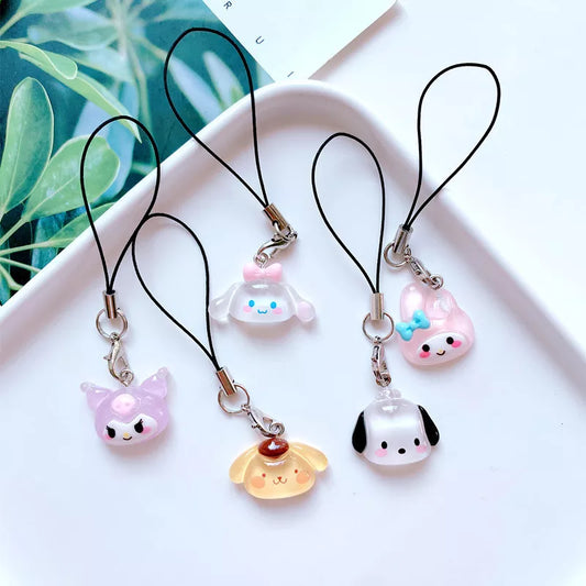 Kawaii Sanrio Kuromi Lanyard My Melody Cinnamoroll Student Beauty iPhone Phone Case Backpack Dolls Pendant Charm Toy Girls Gifts