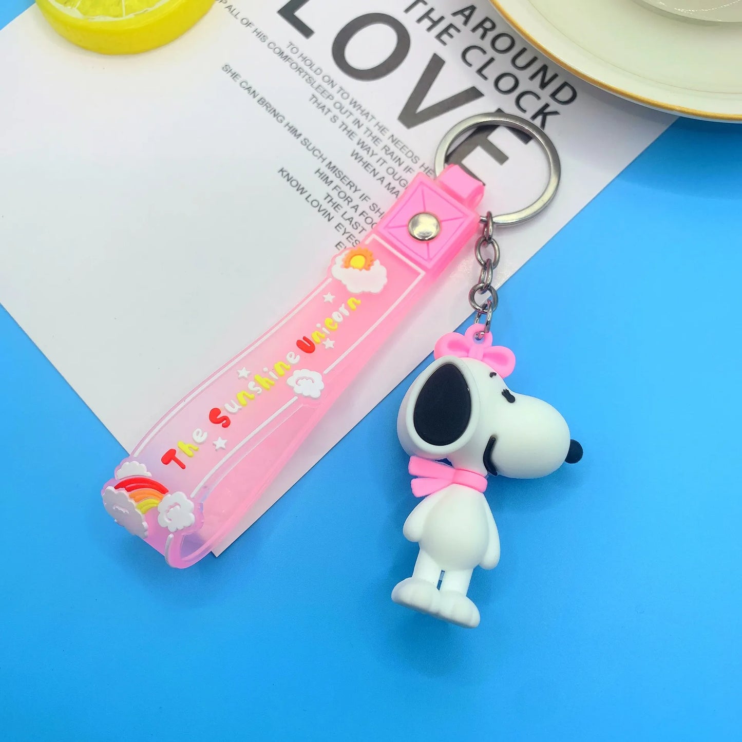 Kawaii Snoopy Charlie Brown Plushie Cartoon Cute Dolls Ins Pvc Bag Charm Keychain Anime Plush Toys for Girl Birthday Gift