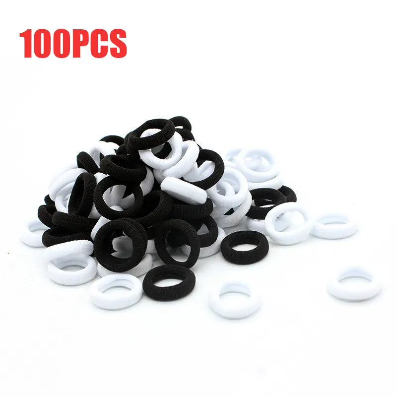 100/300PCS/Set Women Girls Colorful Nylon Elastic Hair Bands Ponytail Hold Hair Tie Rubber Bands Scrunchie Hair Accessories