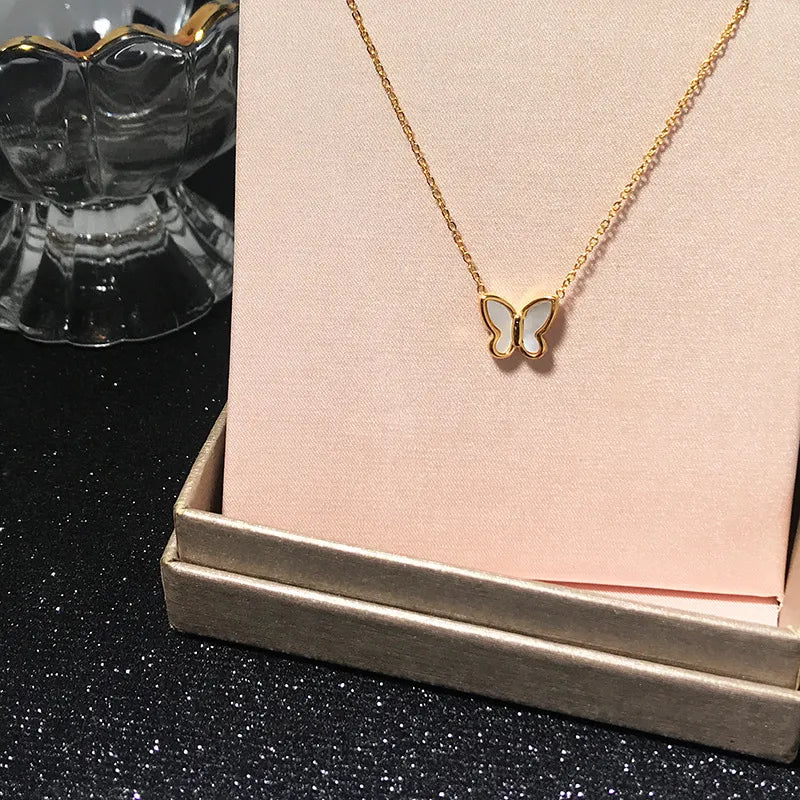 Kpop Heart Necklace French Lucky Bean Love Clavicle Chain Korean Simple Female double layer Necklace Female Pendant for Women