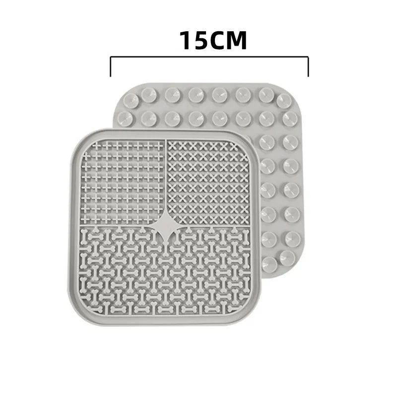 Pet Supplies Dog Cat Lick Pad Square Round Sucker Slow Food Pad Shower Distraction Pad Silicone Lick Pad Slow Food Tray