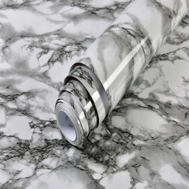 80cm width Marble Self Adhesive Wallpaper Vinyl Wall Stickers Waterproof Contact Paper For Kitchen Decorative Film Home Decor