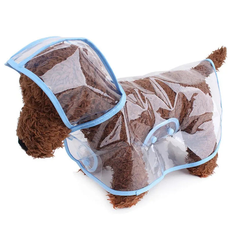 Pet Dog Puppy Transparent Rainwear Raincoat Pet Hooded Waterproof Jacket Clothes Soft PVC Raincoat Suitable For Small Dogs