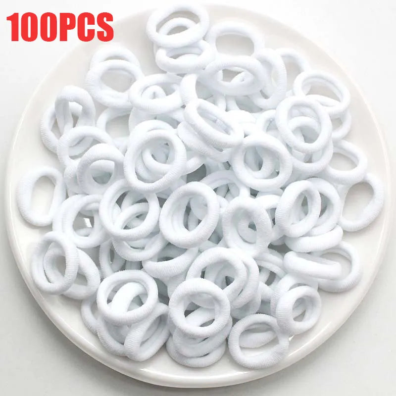 100/300PCS/Set Women Girls Colorful Nylon Elastic Hair Bands Ponytail Hold Hair Tie Rubber Bands Scrunchie Hair Accessories